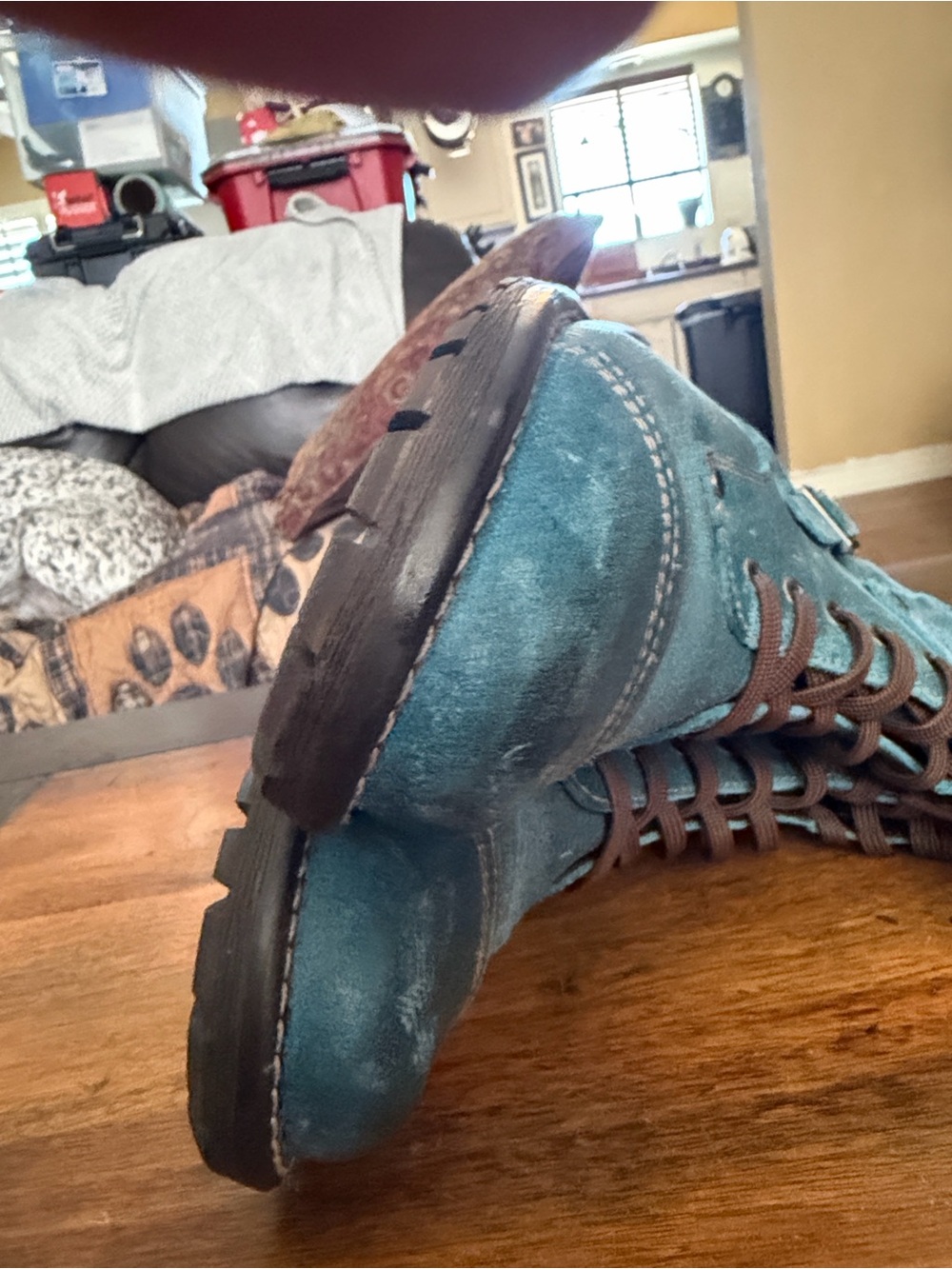 Taos Teal distressed leather ankle boots size 40 EU EUC - Picture 7 of 13